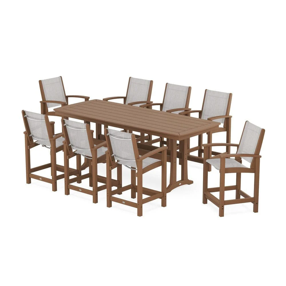 POLYWOOD® - Coastal 9-Piece Counter Set with Trestle Legs - PWS1931 - Image 122