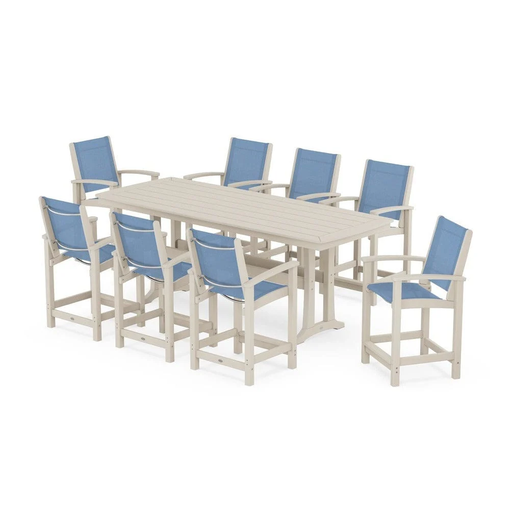 POLYWOOD® - Coastal 9-Piece Counter Set with Trestle Legs - PWS1931 - Image 13