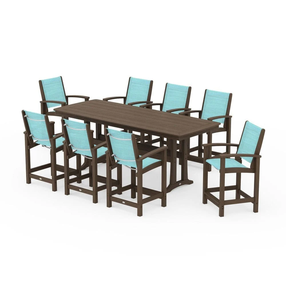 POLYWOOD® - Coastal 9-Piece Counter Set with Trestle Legs - PWS1931 - Image 136
