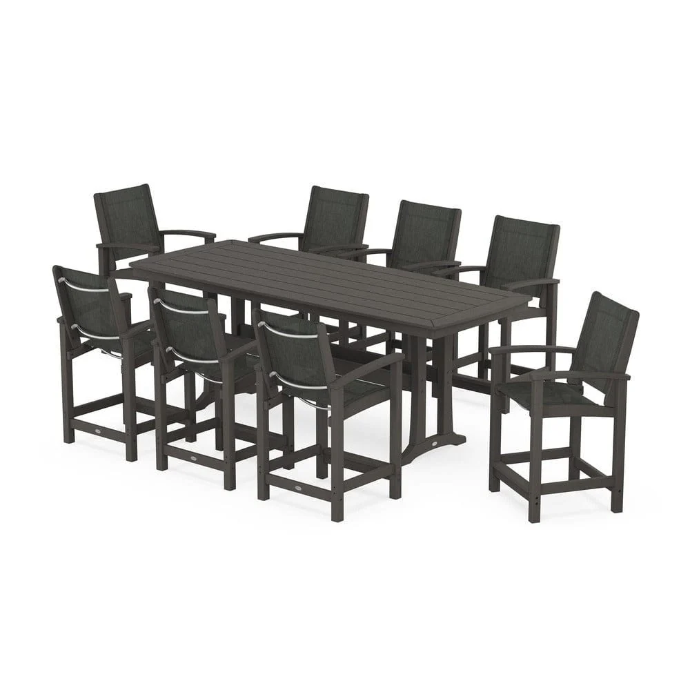 POLYWOOD® - Coastal 9-Piece Counter Set with Trestle Legs - PWS1931 - Image 14