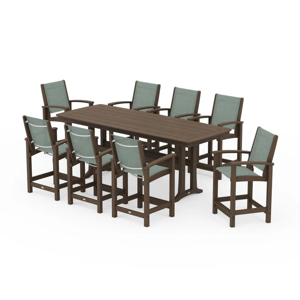 POLYWOOD® - Coastal 9-Piece Counter Set with Trestle Legs - PWS1931 - Image 144