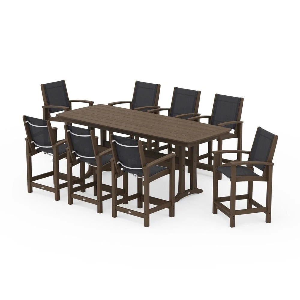 POLYWOOD® - Coastal 9-Piece Counter Set with Trestle Legs - PWS1931 - Image 156