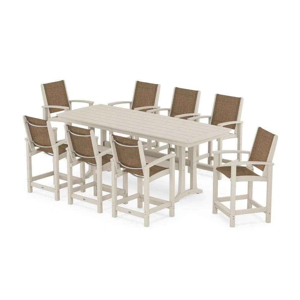 POLYWOOD® - Coastal 9-Piece Counter Set with Trestle Legs - PWS1931 - Image 16
