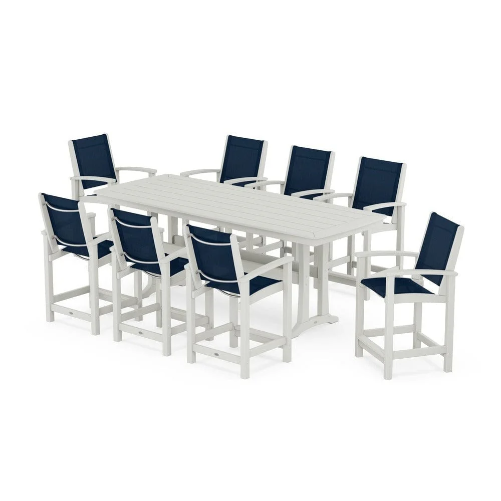 POLYWOOD® - Coastal 9-Piece Counter Set with Trestle Legs - PWS1931 - Image 19