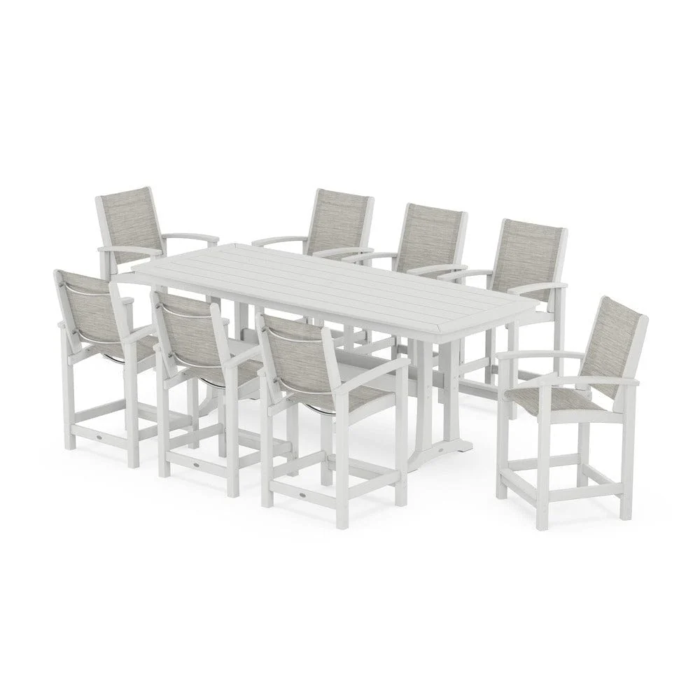 POLYWOOD® - Coastal 9-Piece Counter Set with Trestle Legs - PWS1931 - Image 23