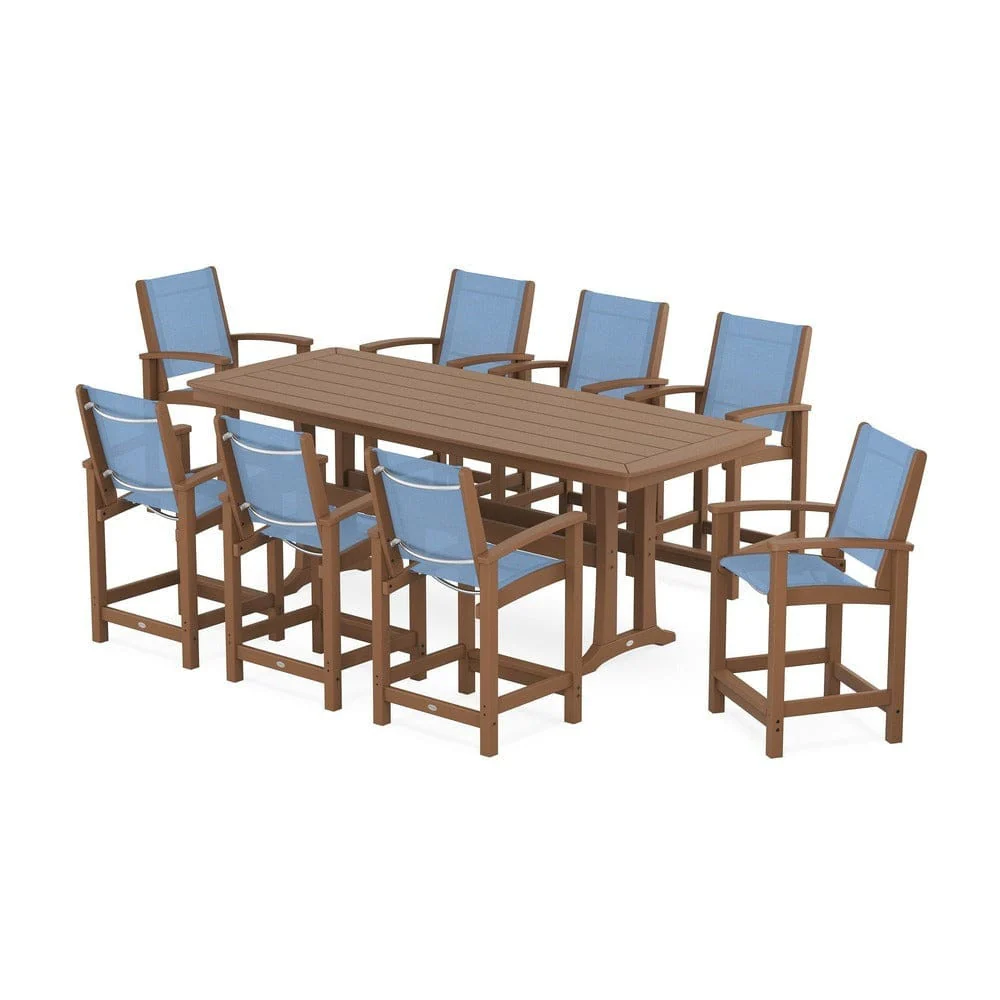 POLYWOOD® - Coastal 9-Piece Counter Set with Trestle Legs - PWS1931 - Image 25