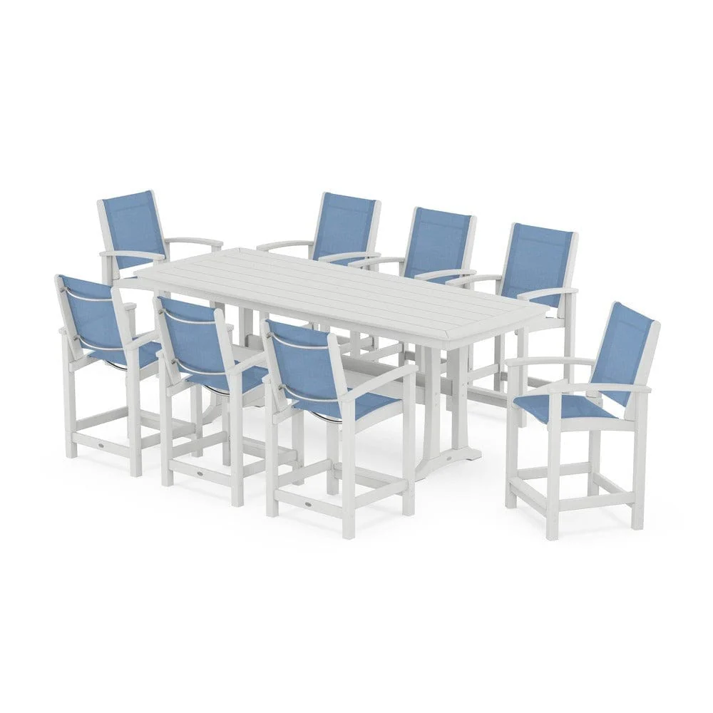 POLYWOOD® - Coastal 9-Piece Counter Set with Trestle Legs - PWS1931 - Image 31
