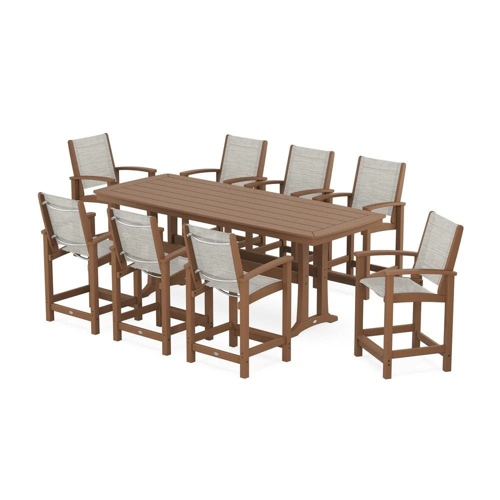 POLYWOOD® - Coastal 9-Piece Counter Set with Trestle Legs - PWS1931 - Image 4