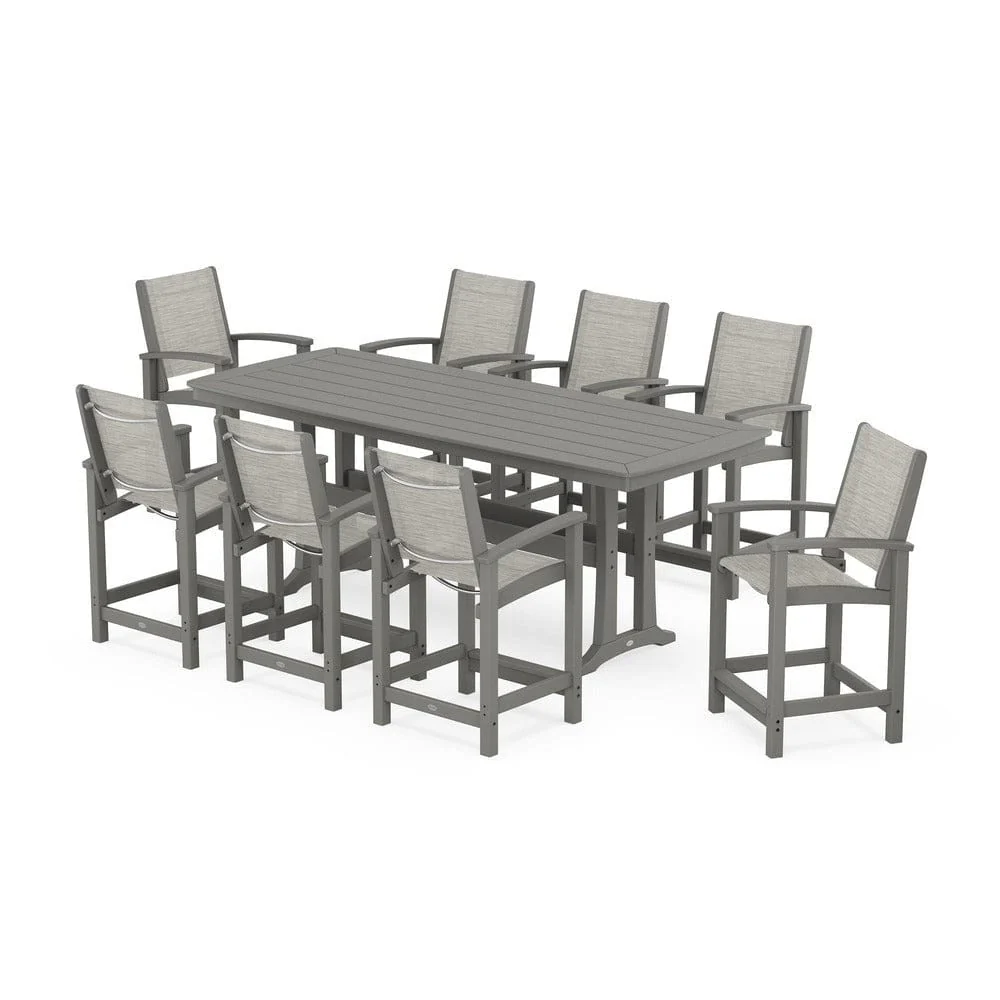 POLYWOOD® - Coastal 9-Piece Counter Set with Trestle Legs - PWS1931 - Image 43