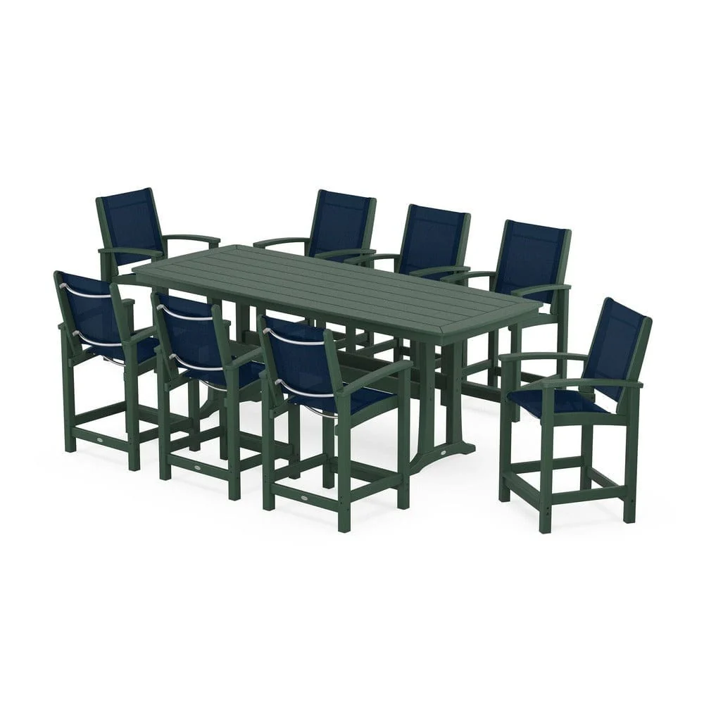POLYWOOD® - Coastal 9-Piece Counter Set with Trestle Legs - PWS1931 - Image 46