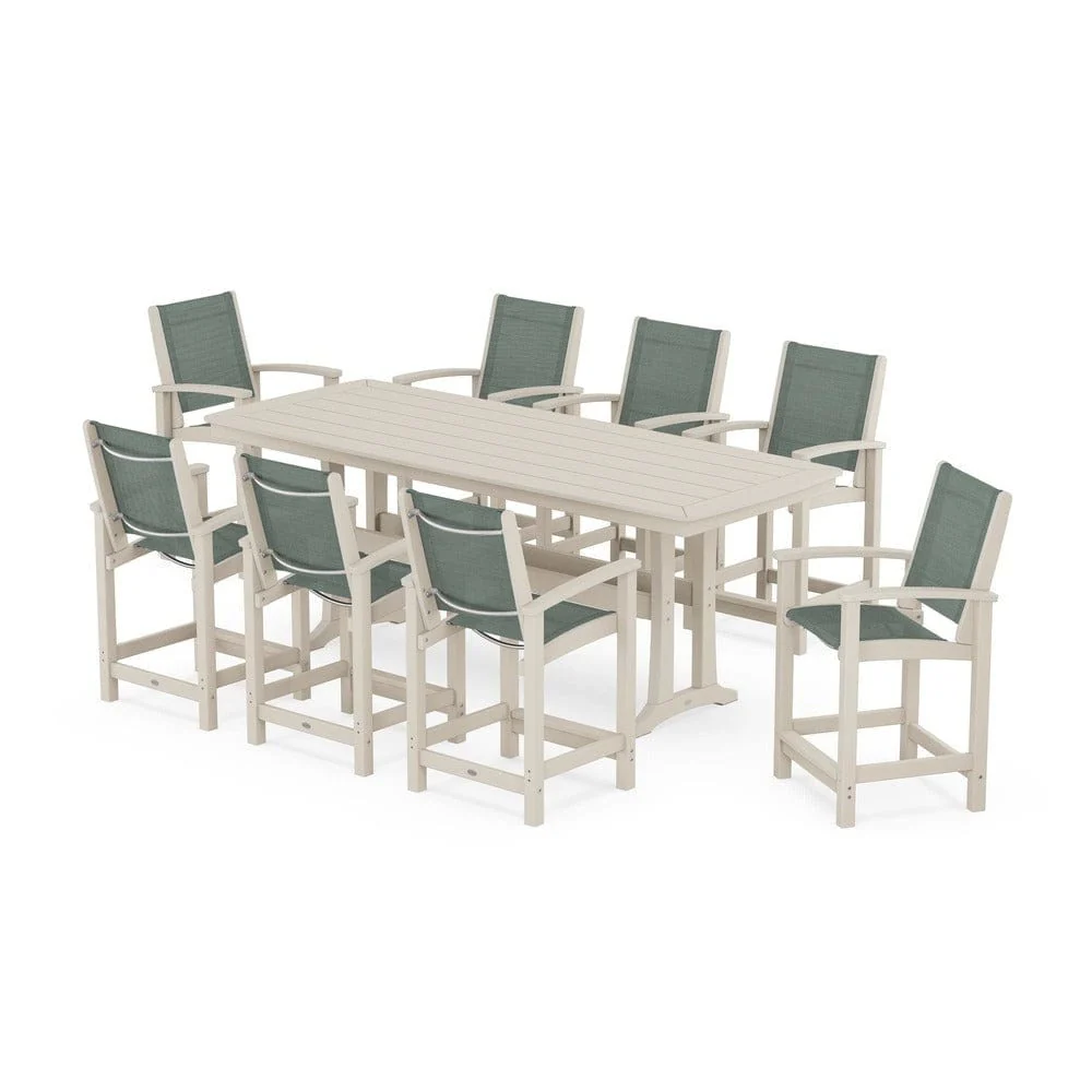POLYWOOD® - Coastal 9-Piece Counter Set with Trestle Legs - PWS1931 - Image 47