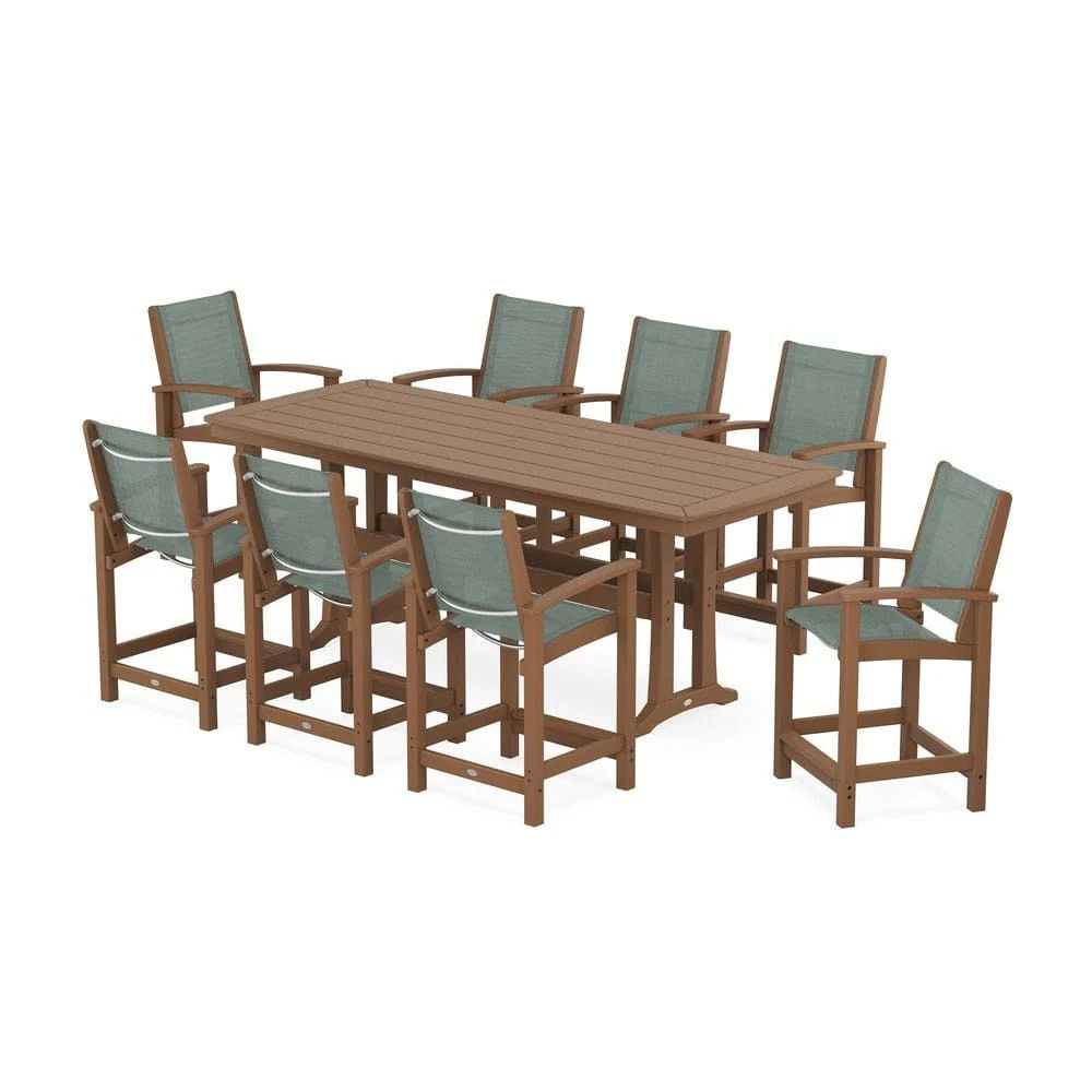 POLYWOOD® - Coastal 9-Piece Counter Set with Trestle Legs - PWS1931 - Image 52