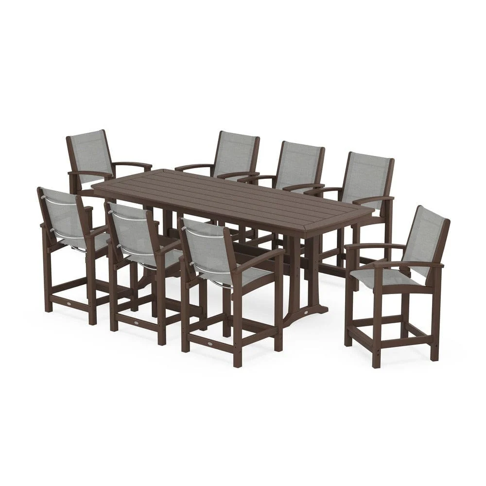 POLYWOOD® - Coastal 9-Piece Counter Set with Trestle Legs - PWS1931 - Image 62