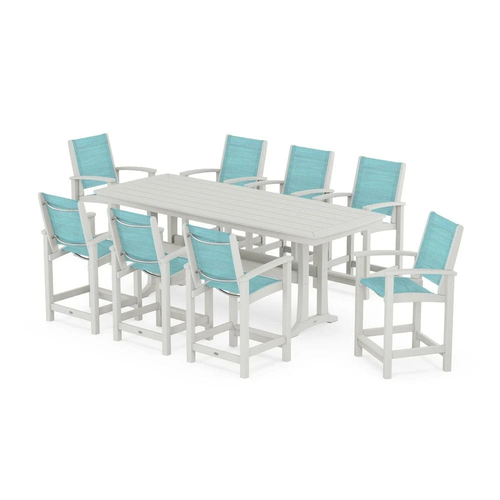 POLYWOOD® - Coastal 9-Piece Counter Set with Trestle Legs - PWS1931 - Image 65