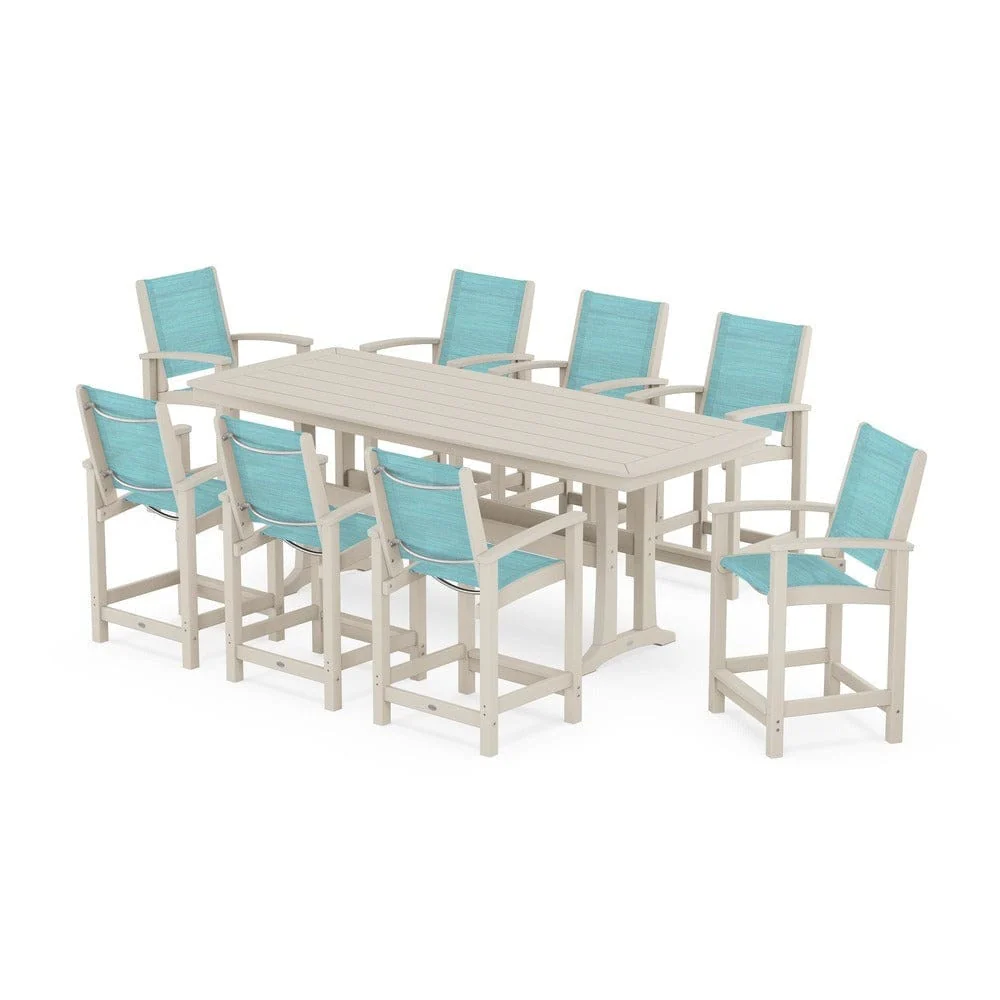 POLYWOOD® - Coastal 9-Piece Counter Set with Trestle Legs - PWS1931 - Image 76