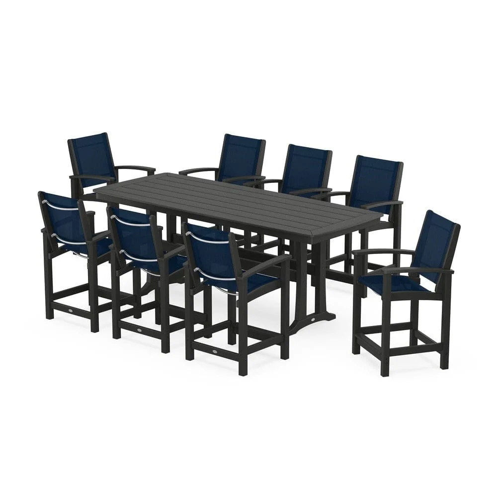 POLYWOOD® - Coastal 9-Piece Counter Set with Trestle Legs - PWS1931 - Image 81