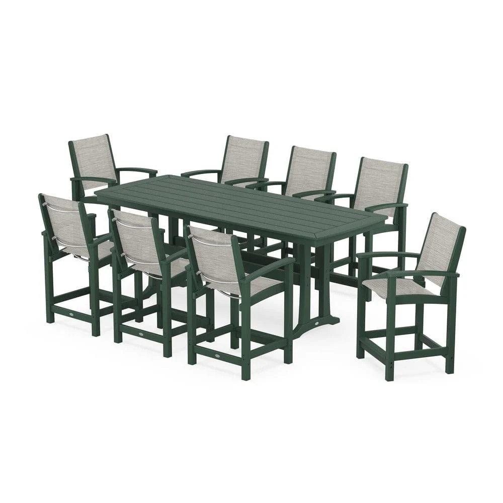 POLYWOOD® - Coastal 9-Piece Counter Set with Trestle Legs - PWS1931 - Image 84