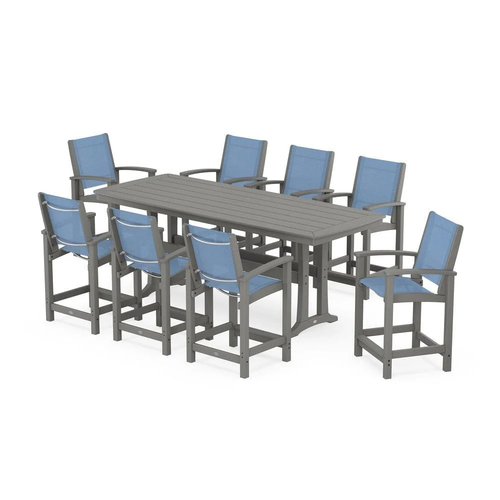 POLYWOOD® - Coastal 9-Piece Counter Set with Trestle Legs - PWS1931 - Image 88