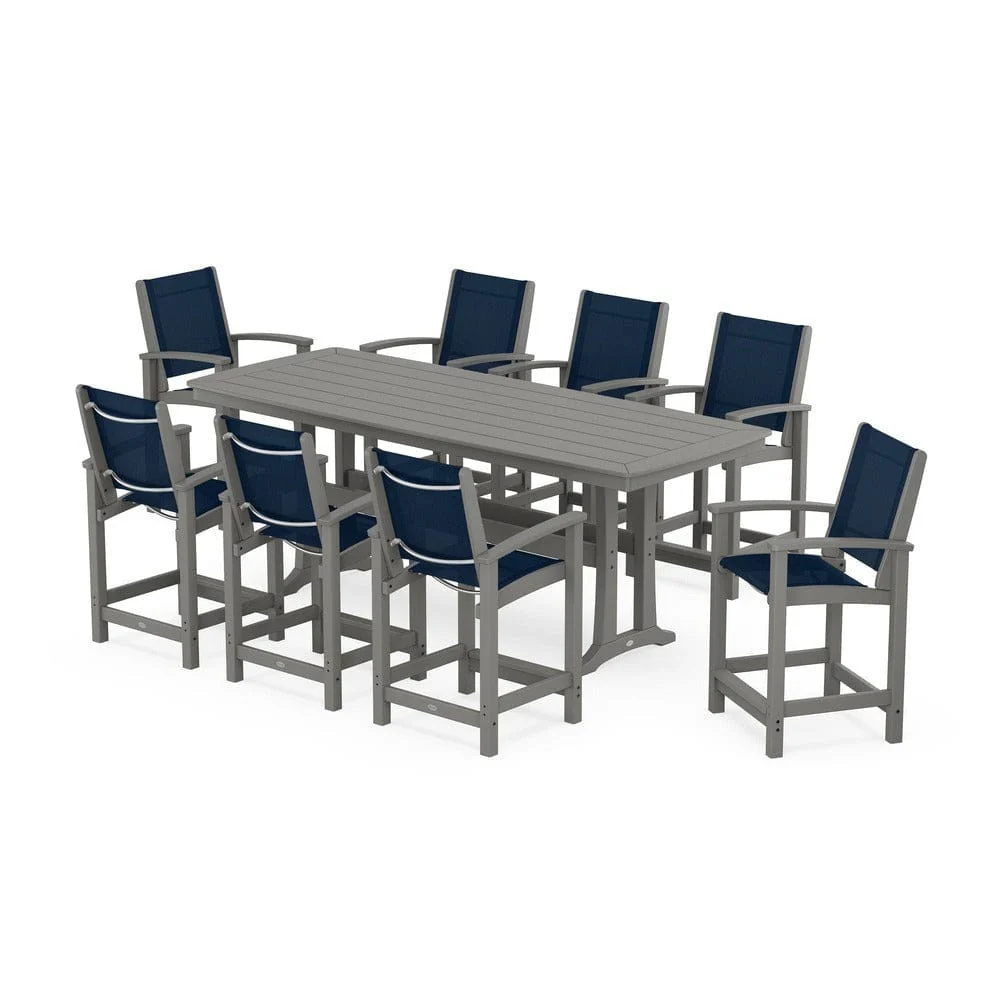 POLYWOOD® - Coastal 9-Piece Counter Set with Trestle Legs - PWS1931 - Image 9