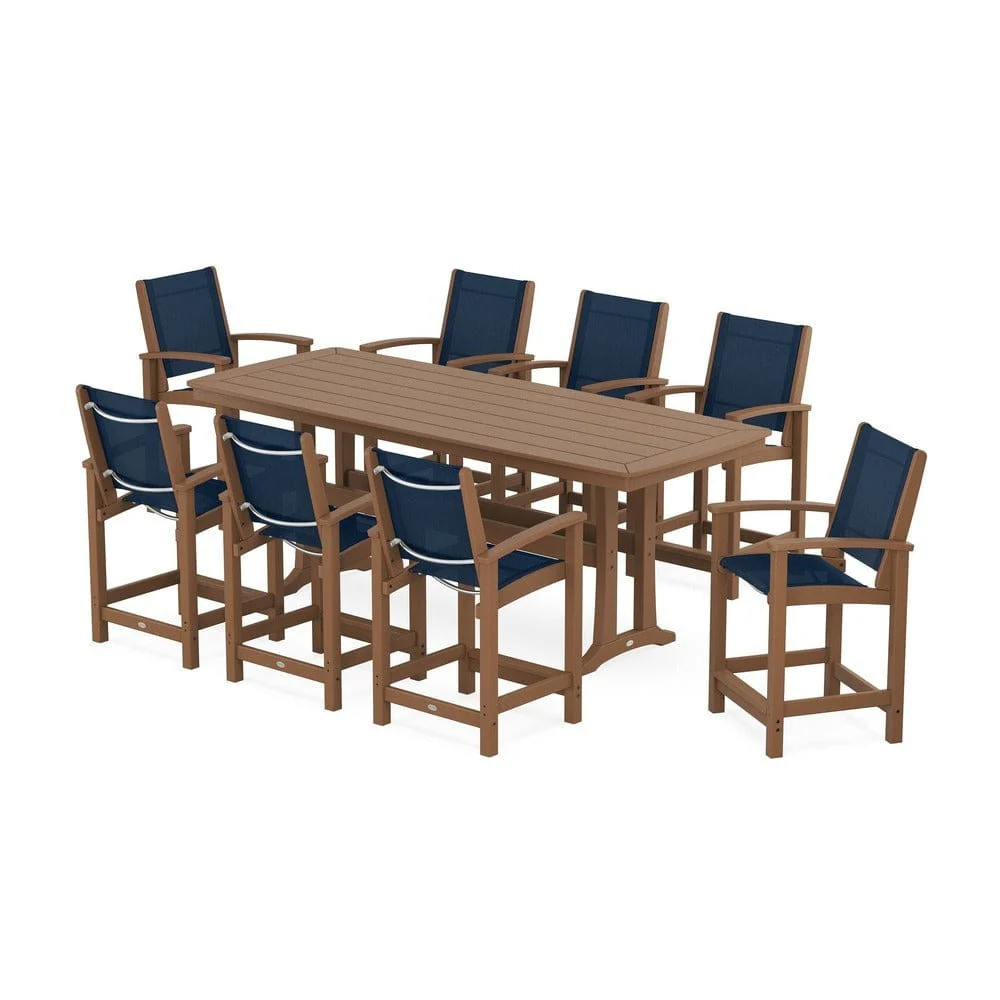 POLYWOOD® - Coastal 9-Piece Counter Set with Trestle Legs - PWS1931 - Image 90