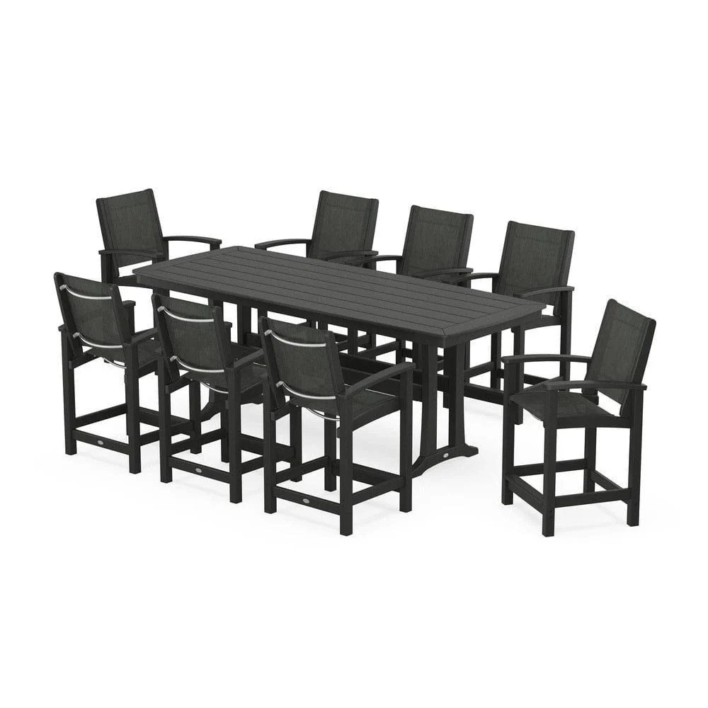 POLYWOOD® - Coastal 9-Piece Counter Set with Trestle Legs - PWS1931 - Image 94