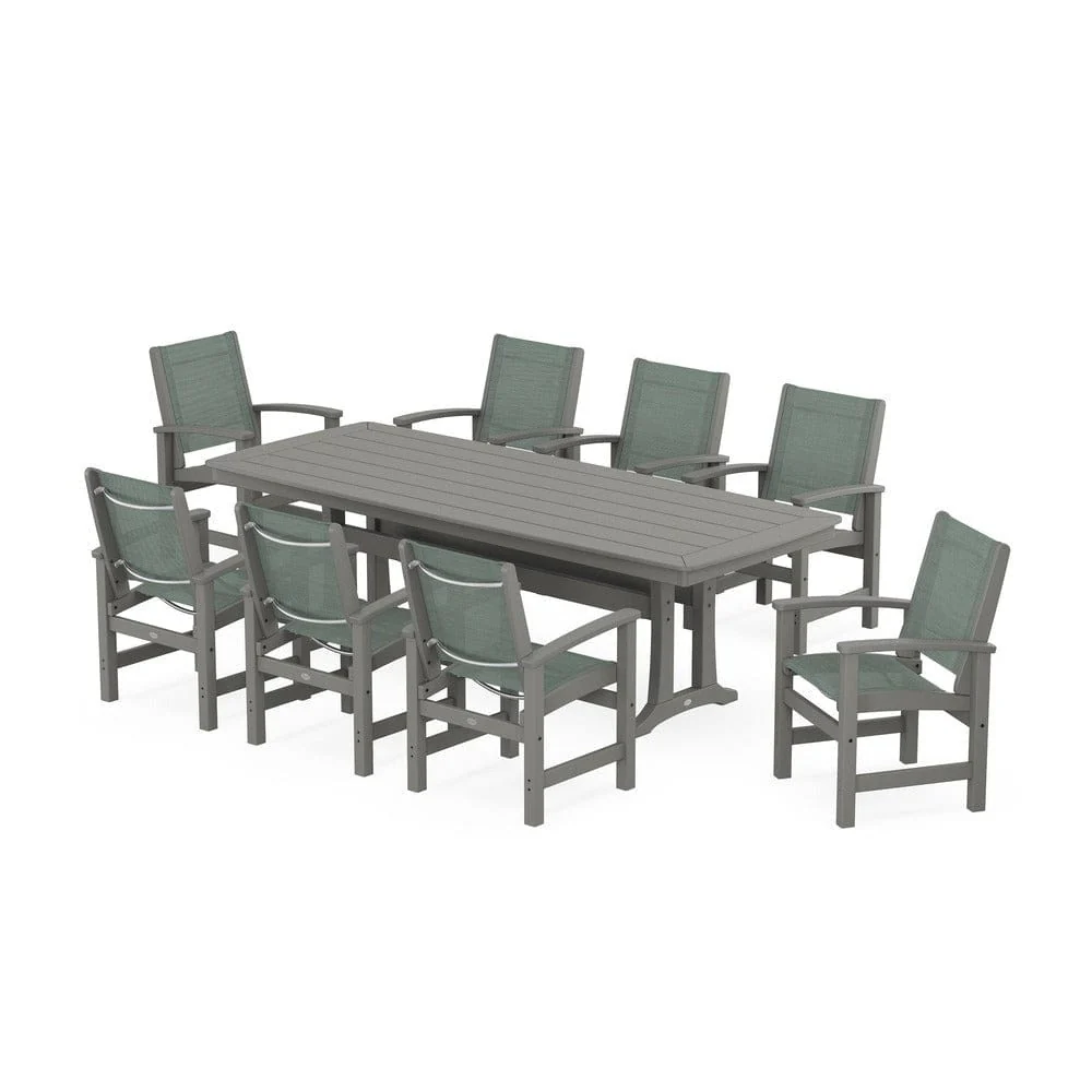POLYWOOD® - Coastal 9-Piece Dining Set with Trestle Legs - PWS1502 - Image 101