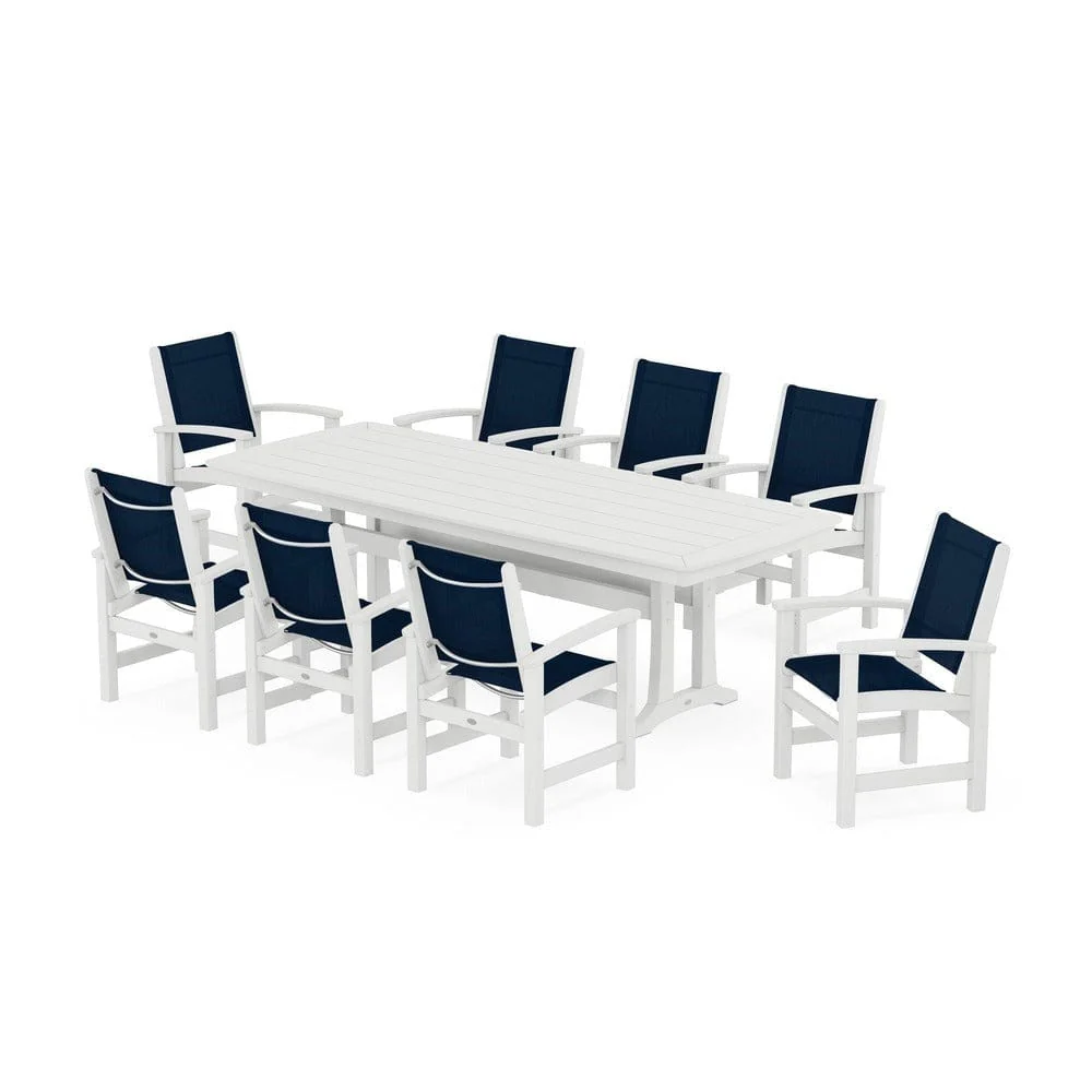 POLYWOOD® - Coastal 9-Piece Dining Set with Trestle Legs - PWS1502 - Image 104