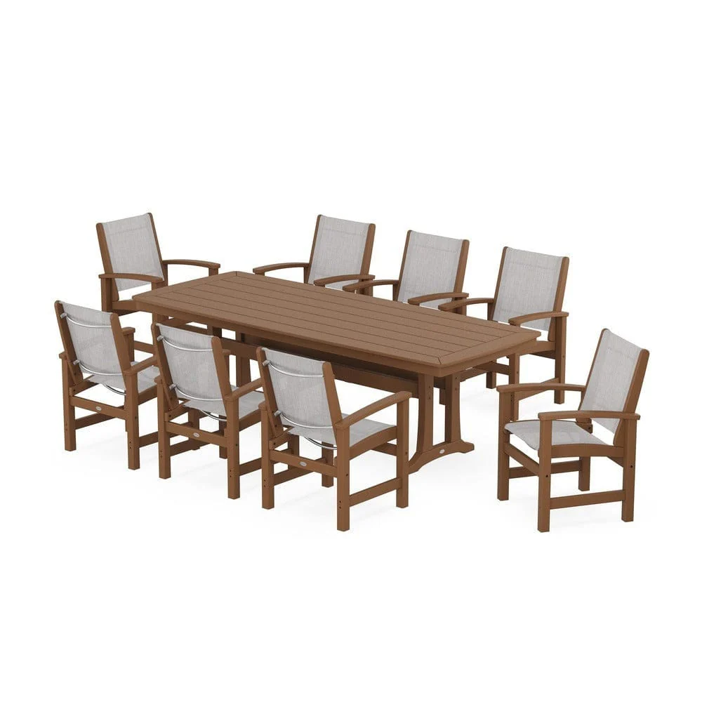 POLYWOOD® - Coastal 9-Piece Dining Set with Trestle Legs - PWS1502 - Image 111
