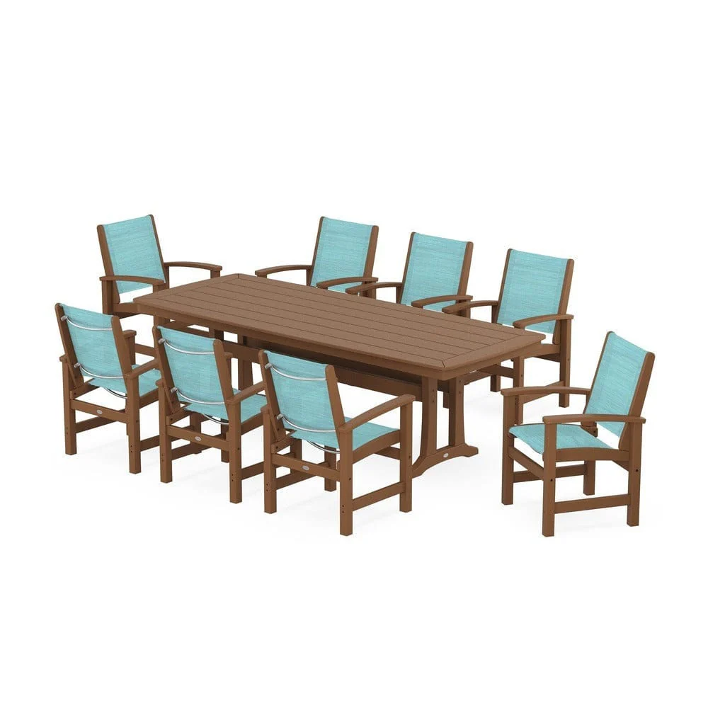 POLYWOOD® - Coastal 9-Piece Dining Set with Trestle Legs - PWS1502 - Image 122