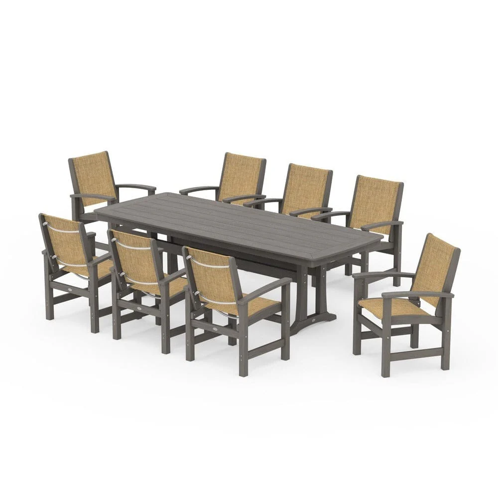 POLYWOOD® - Coastal 9-Piece Dining Set with Trestle Legs - PWS1502 - Image 128