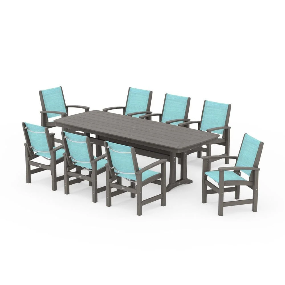 POLYWOOD® - Coastal 9-Piece Dining Set with Trestle Legs - PWS1502 - Image 136