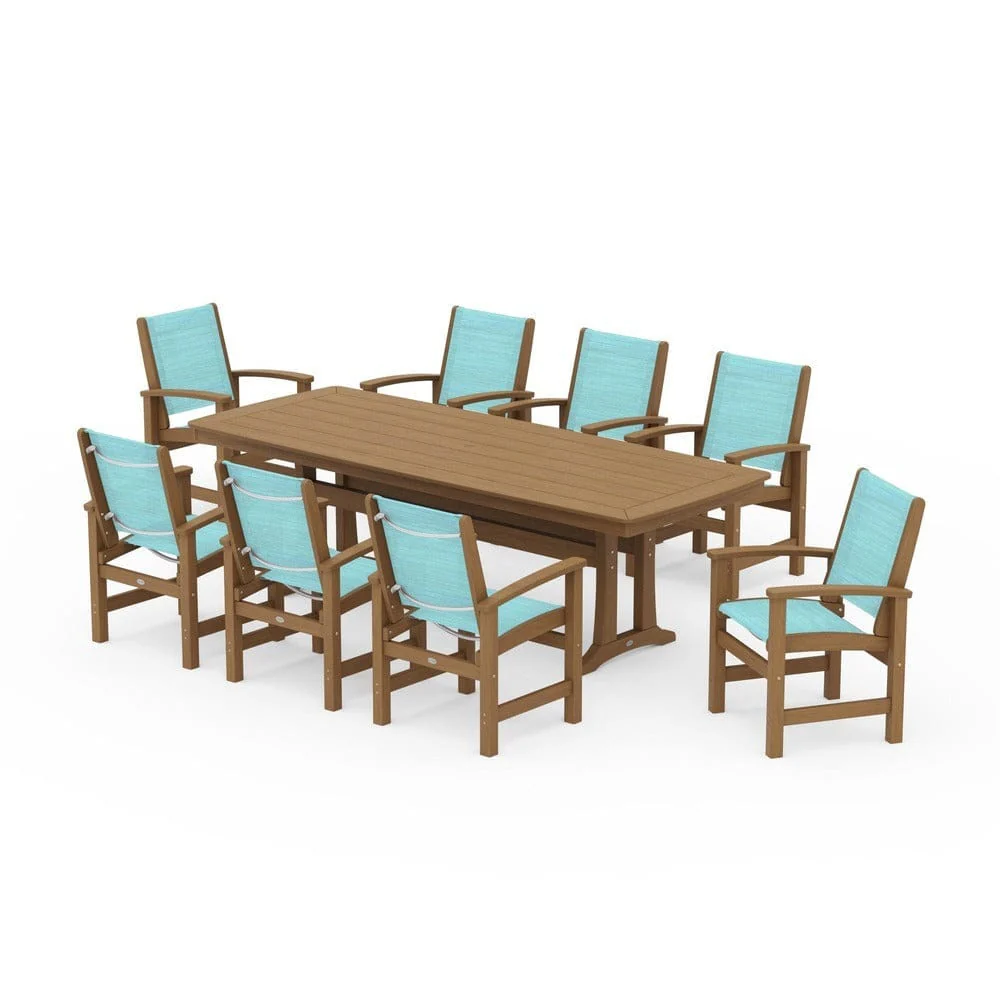 POLYWOOD® - Coastal 9-Piece Dining Set with Trestle Legs - PWS1502 - Image 139