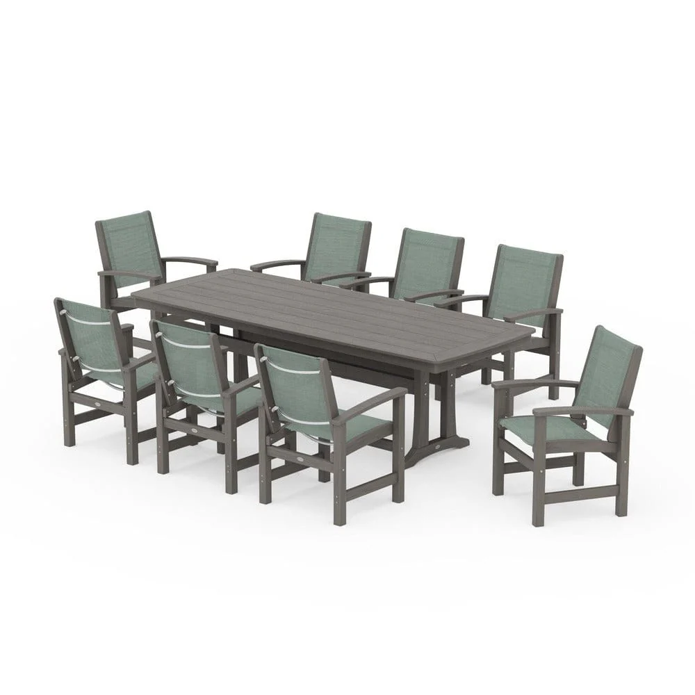 POLYWOOD® - Coastal 9-Piece Dining Set with Trestle Legs - PWS1502 - Image 152
