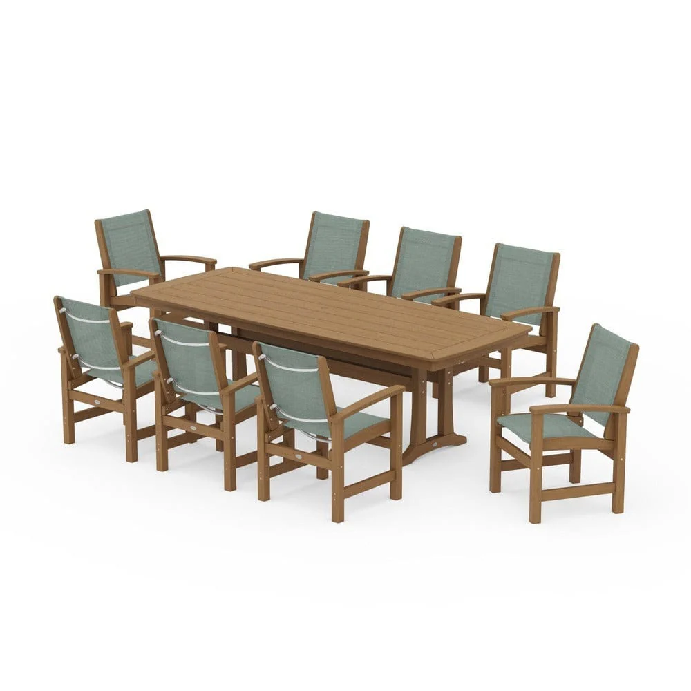 POLYWOOD® - Coastal 9-Piece Dining Set with Trestle Legs - PWS1502 - Image 155