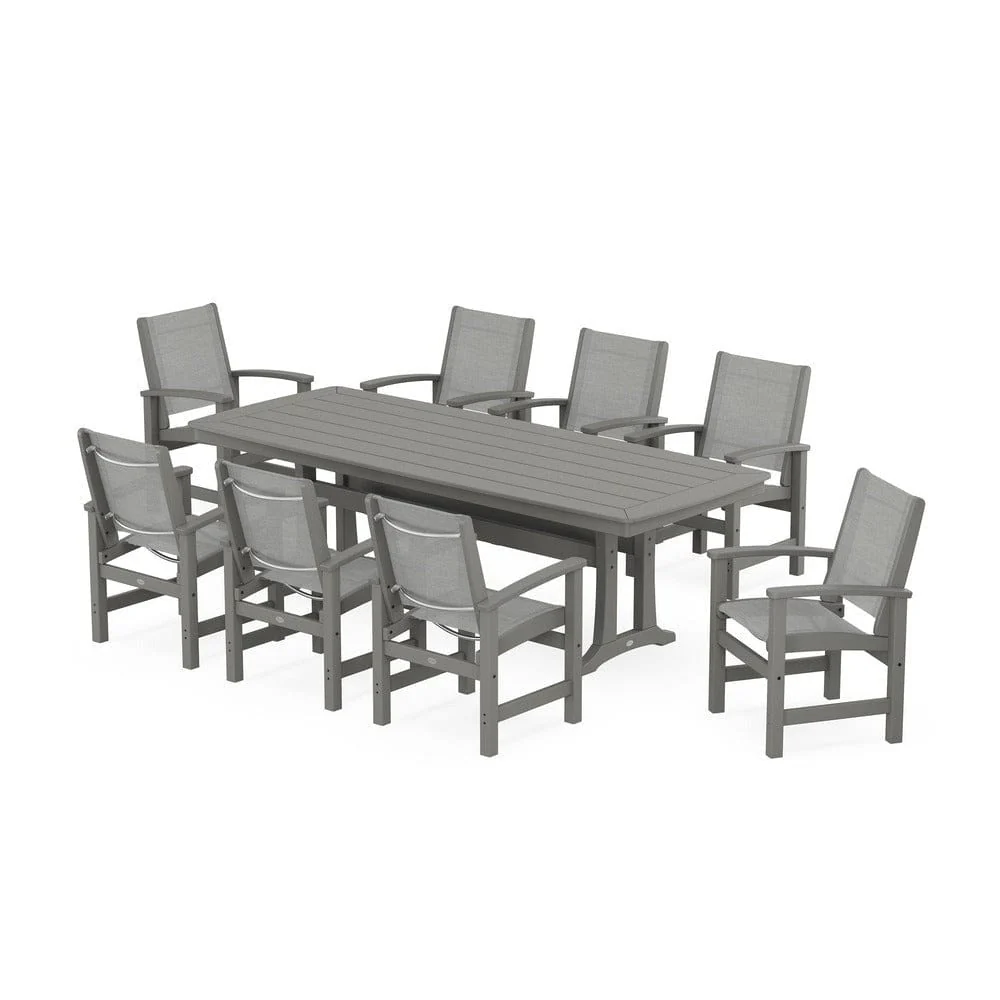 POLYWOOD® - Coastal 9-Piece Dining Set with Trestle Legs - PWS1502 - Image 19