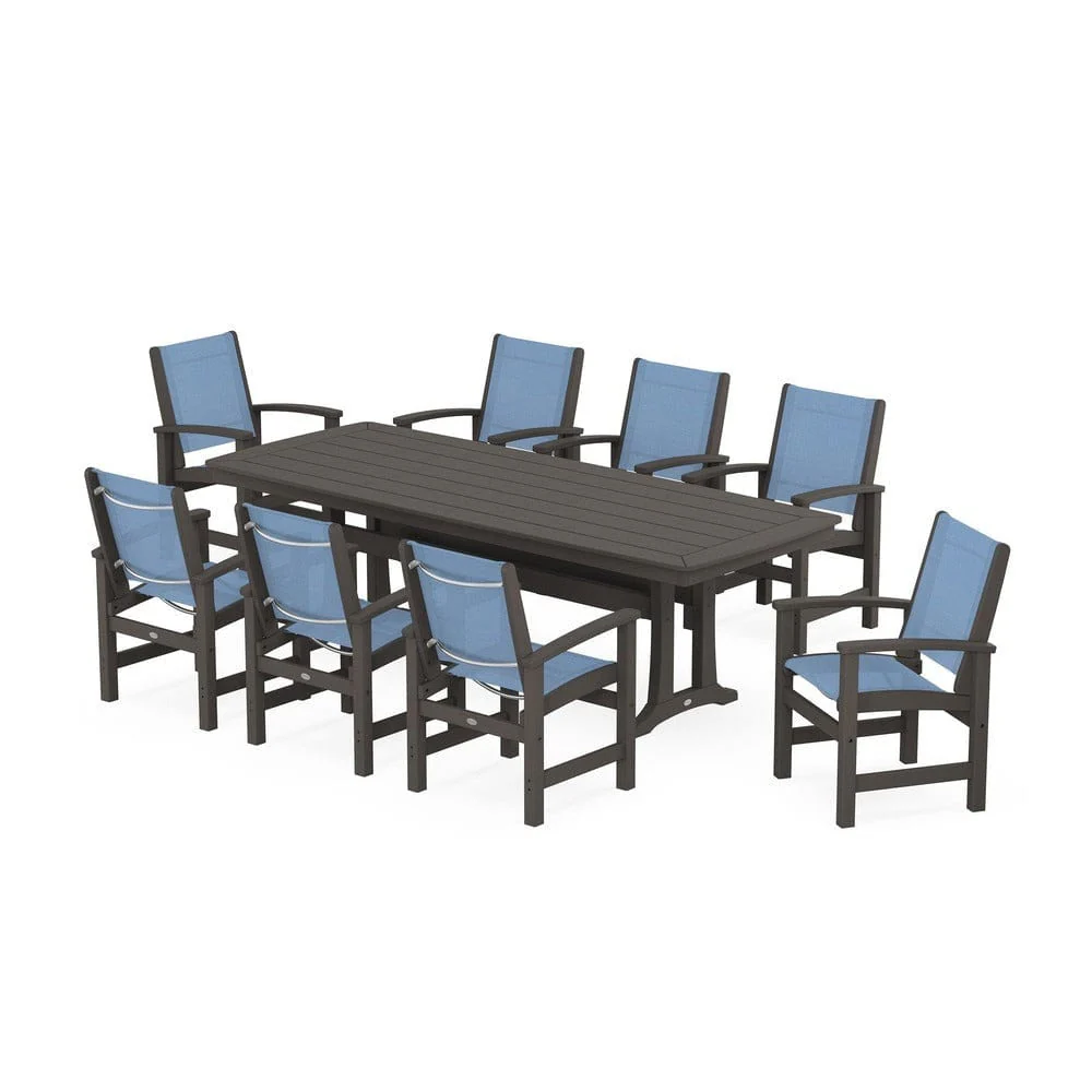 POLYWOOD® - Coastal 9-Piece Dining Set with Trestle Legs - PWS1502 - Image 21