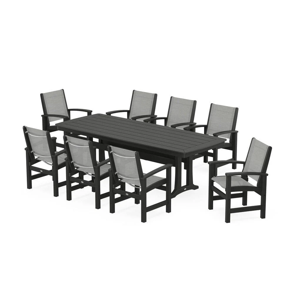 POLYWOOD® - Coastal 9-Piece Dining Set with Trestle Legs - PWS1502 - Image 23