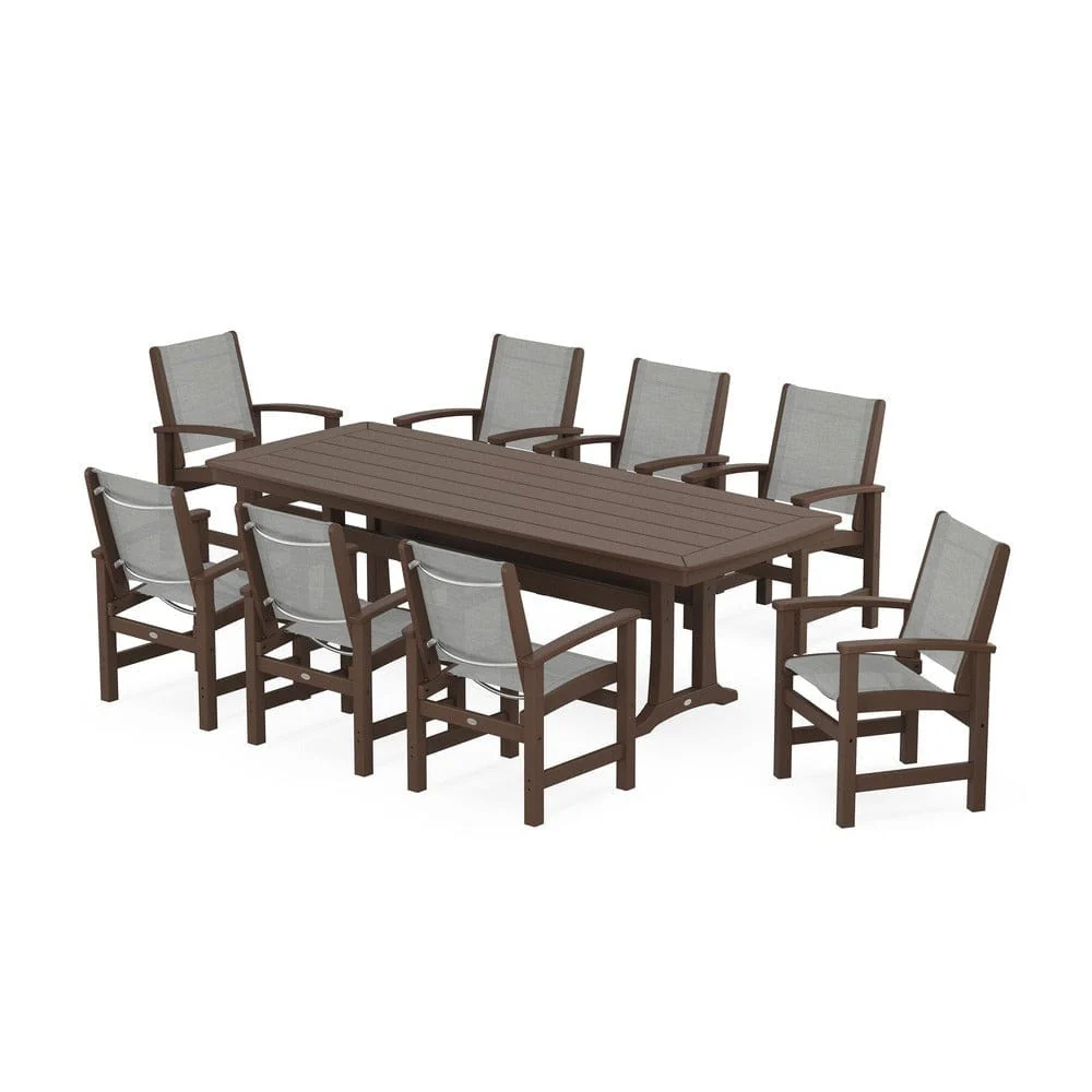POLYWOOD® - Coastal 9-Piece Dining Set with Trestle Legs - PWS1502 - Image 25