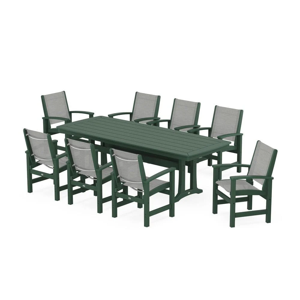 POLYWOOD® - Coastal 9-Piece Dining Set with Trestle Legs - PWS1502 - Image 4