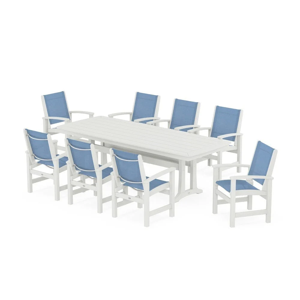 POLYWOOD® - Coastal 9-Piece Dining Set with Trestle Legs - PWS1502 - Image 47