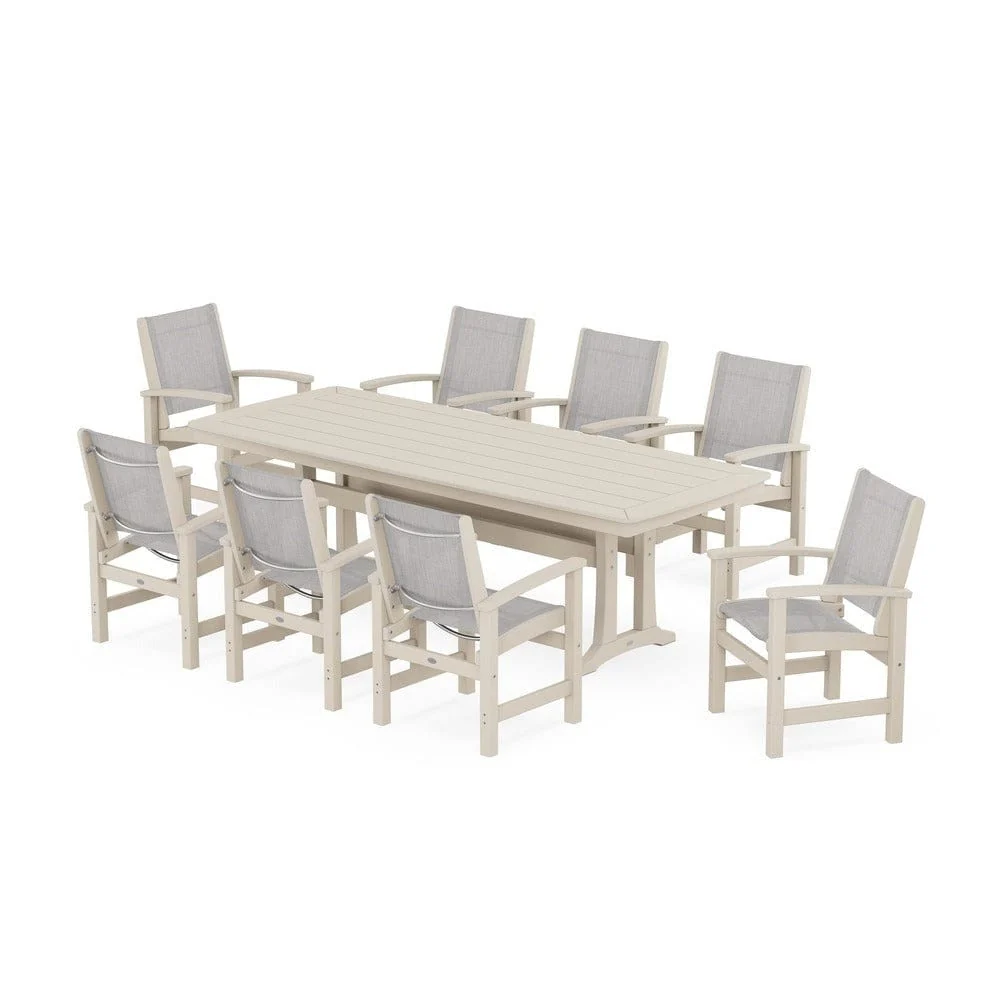 POLYWOOD® - Coastal 9-Piece Dining Set with Trestle Legs - PWS1502 - Image 48