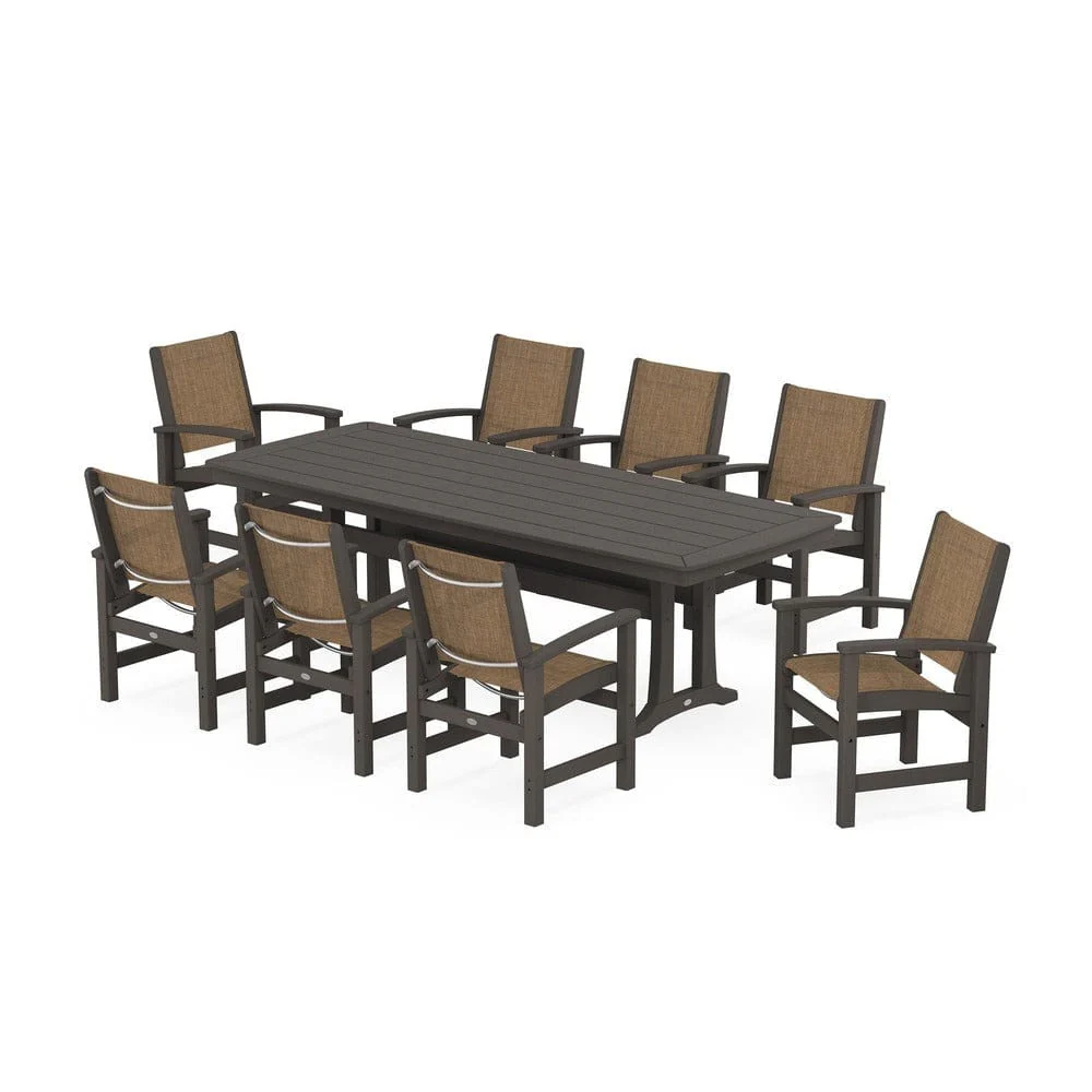 POLYWOOD® - Coastal 9-Piece Dining Set with Trestle Legs - PWS1502 - Image 54