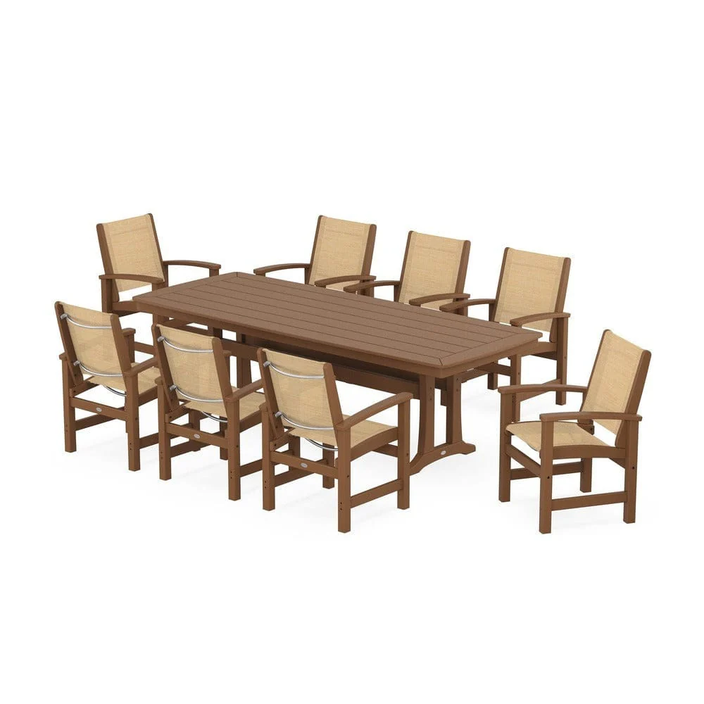 POLYWOOD® - Coastal 9-Piece Dining Set with Trestle Legs - PWS1502 - Image 62