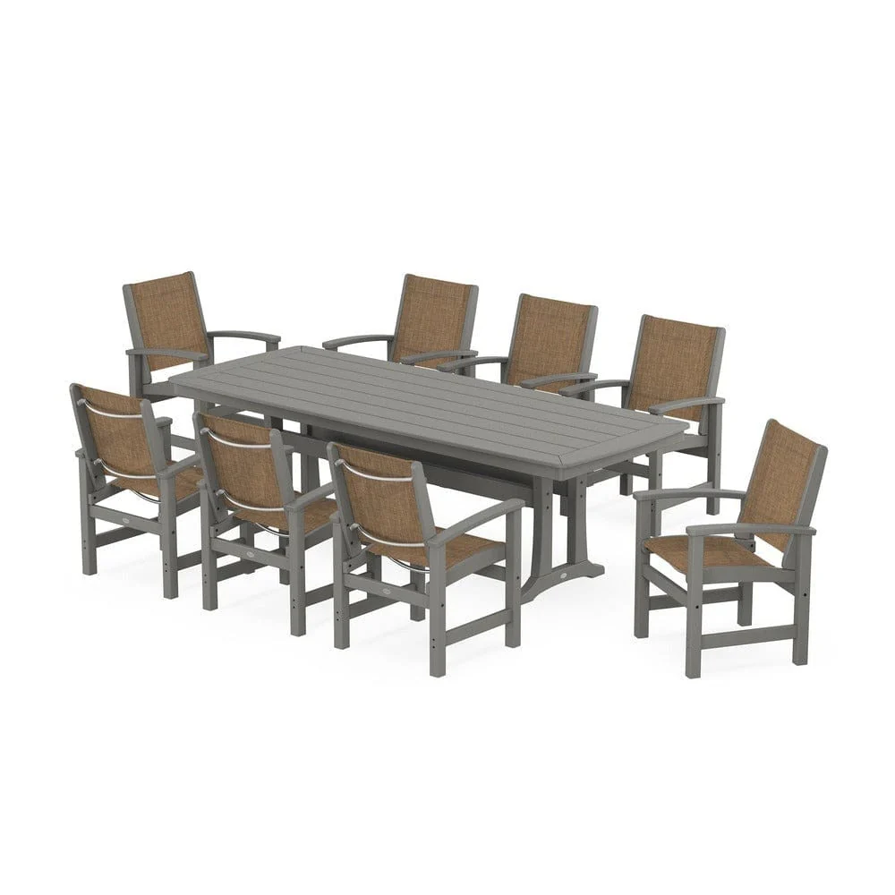 POLYWOOD® - Coastal 9-Piece Dining Set with Trestle Legs - PWS1502 - Image 71
