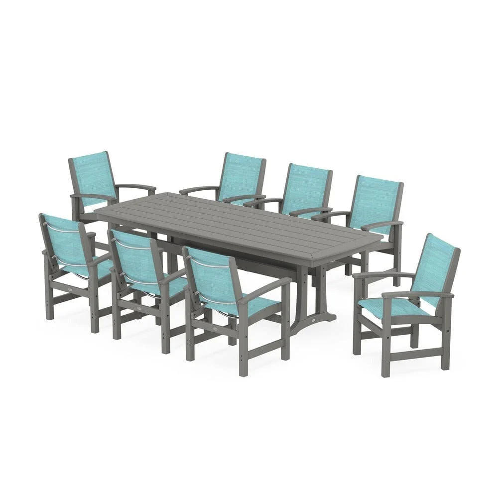 POLYWOOD® - Coastal 9-Piece Dining Set with Trestle Legs - PWS1502 - Image 76