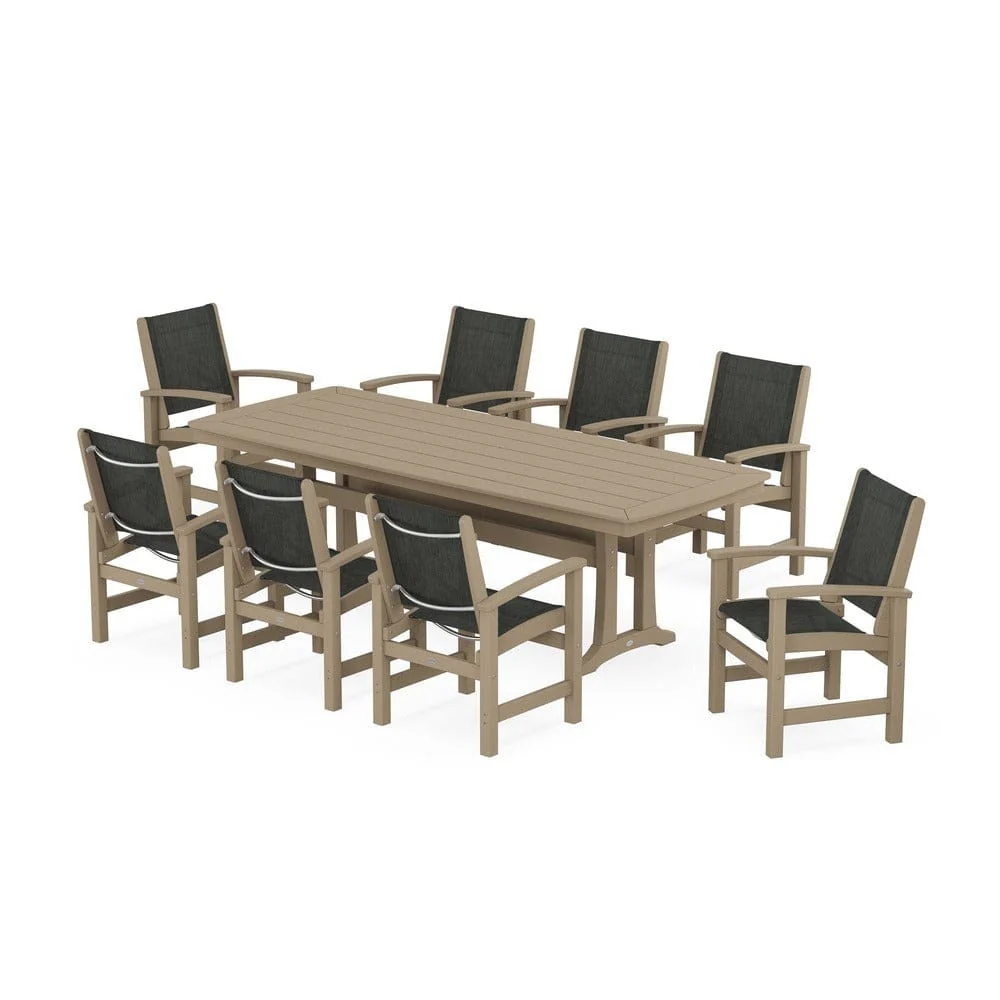POLYWOOD® - Coastal 9-Piece Dining Set with Trestle Legs - PWS1502 - Image 77