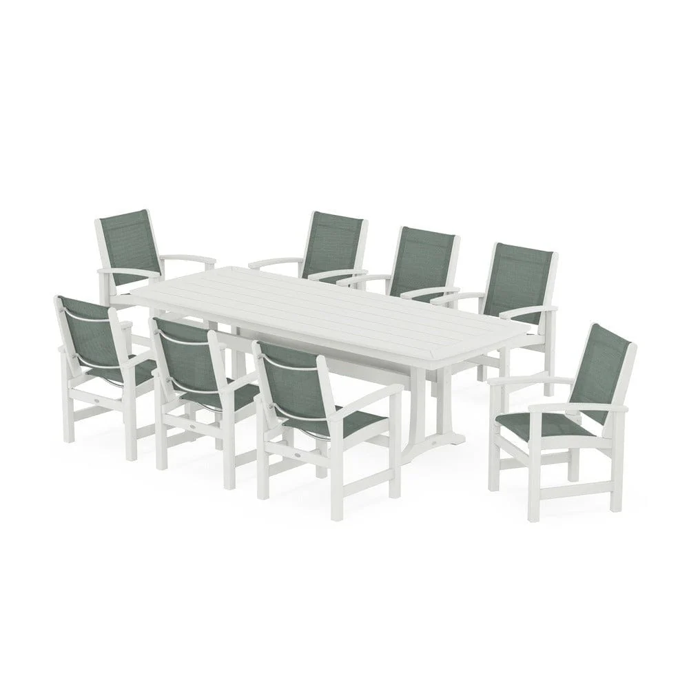 POLYWOOD® - Coastal 9-Piece Dining Set with Trestle Legs - PWS1502 - Image 81