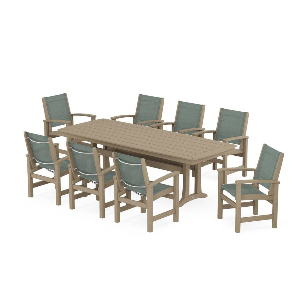 POLYWOOD® - Coastal 9-Piece Dining Set with Trestle Legs - PWS1502 - Image 85