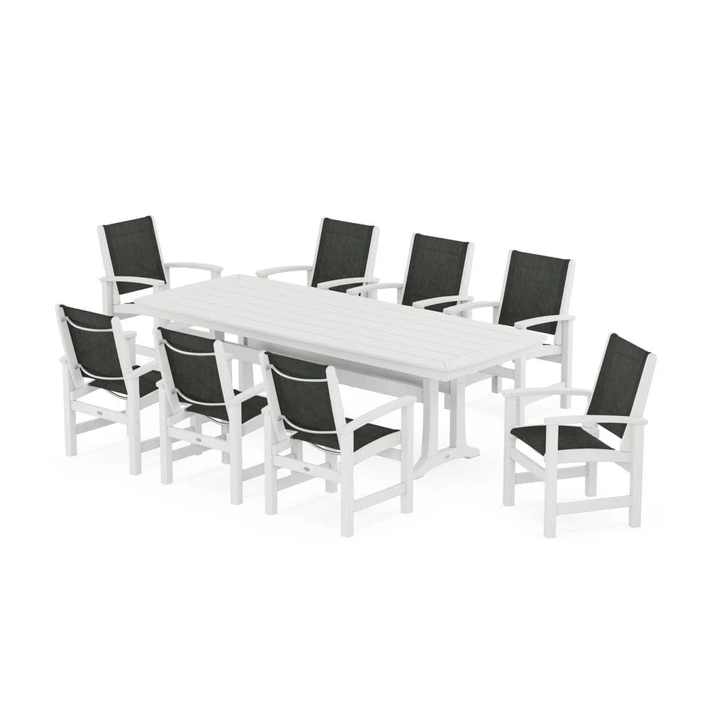 POLYWOOD® - Coastal 9-Piece Dining Set with Trestle Legs - PWS1502 - Image 88
