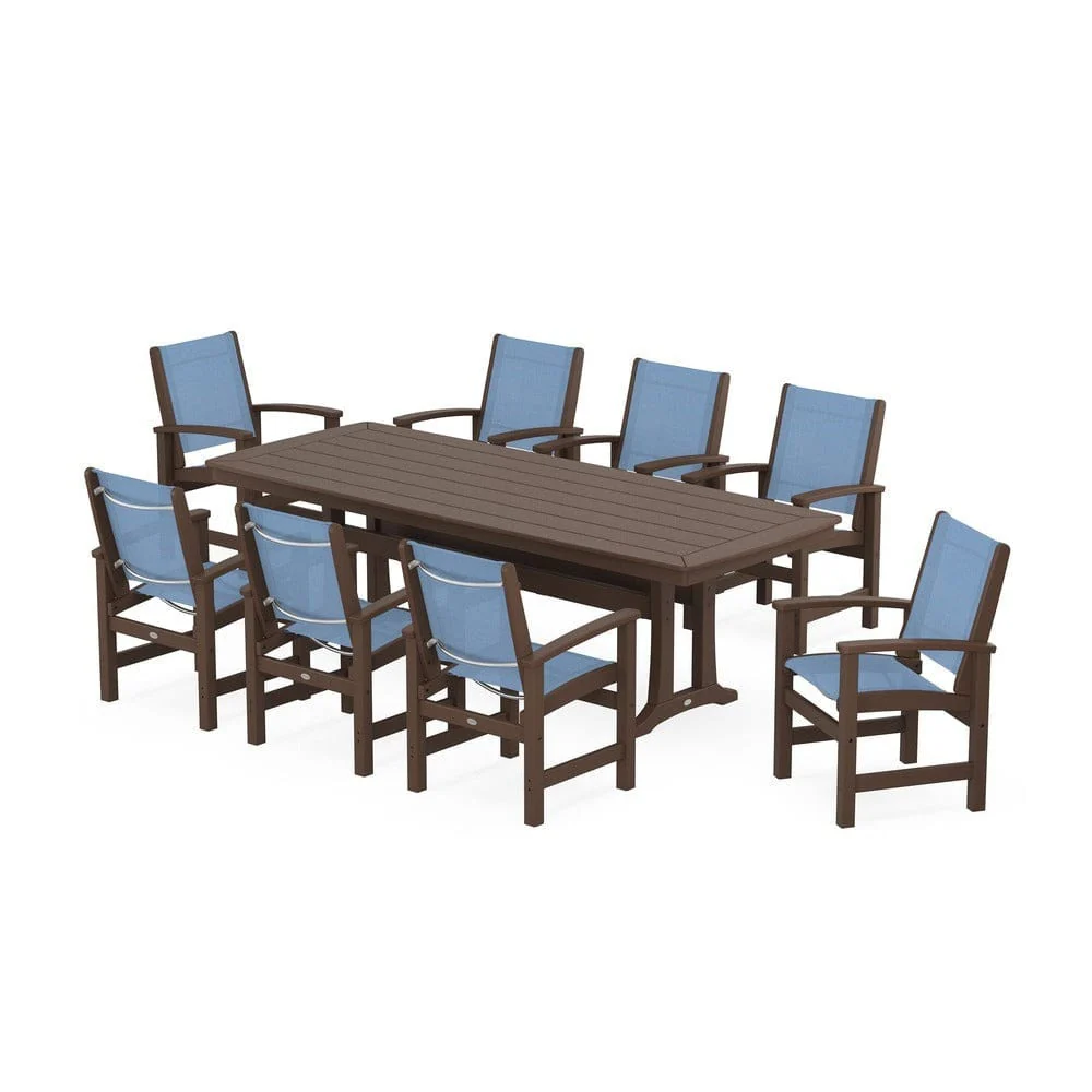 POLYWOOD® - Coastal 9-Piece Dining Set with Trestle Legs - PWS1502 - Image 94